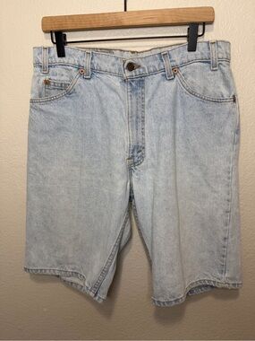 Vintage Levi’s 550 Jorts Shorts 34 Light Wash Denim Orange Tab
